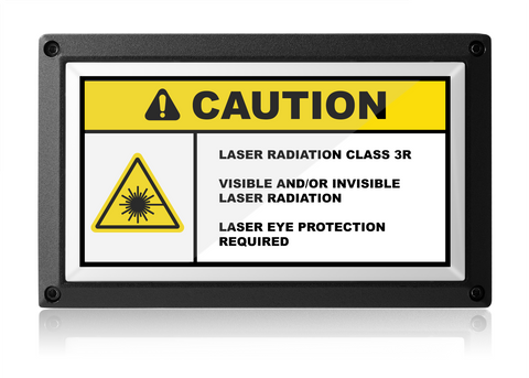 Caution Laser Radiation Class 3R Illuminated Sign-Red-Low Voltage (12-24v DC)-