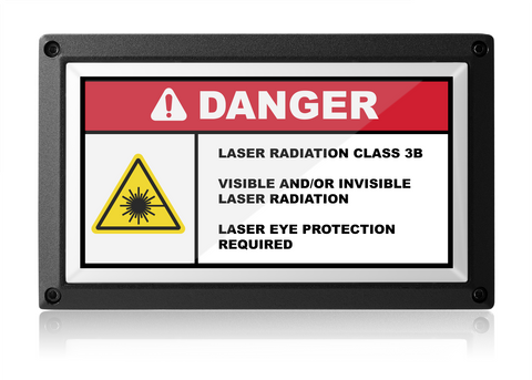 Danger Laser Radiation Class 3B Illuminated Sign-Red-Low Voltage (12-24v DC)-