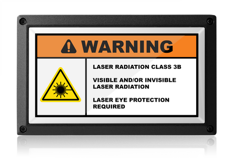 Warning Laser Radiation Class 3B Illuminated Sign-Red-Low Voltage (12-24v DC)-
