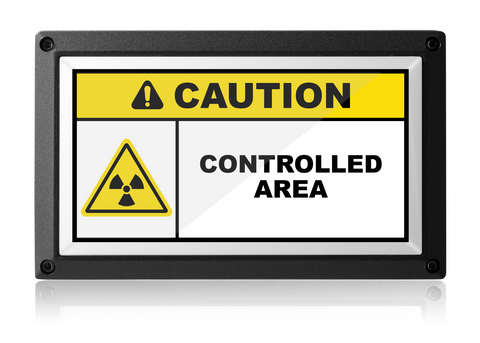 X-Ray Controlled Area Illuminated Sign - ANSI Z535 Compliant-Red-Low Voltage (12-24v DC)-