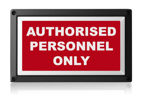 Authorised Personnel Only Light - Rekall Dynamics LED Sign-