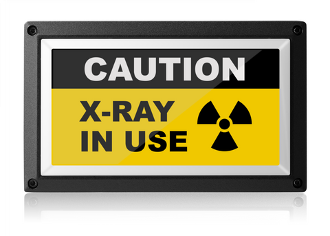 Caution X-Ray In Use Light - Yellow ISO - Rekall Dynamics LED Sign-Red-Low Voltage (12-24v DC)-