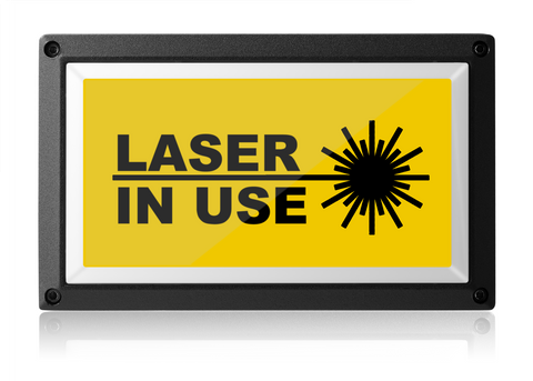 Laser In Use Light - Yellow ISO- Rekall Dynamics LED Sign-Red-Low Voltage (12-24v DC)-