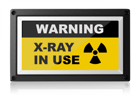 Warning X-Ray In Use Light - Yellow ISO - Rekall Dynamics LED Sign-Red-Low Voltage (12-24v DC)-