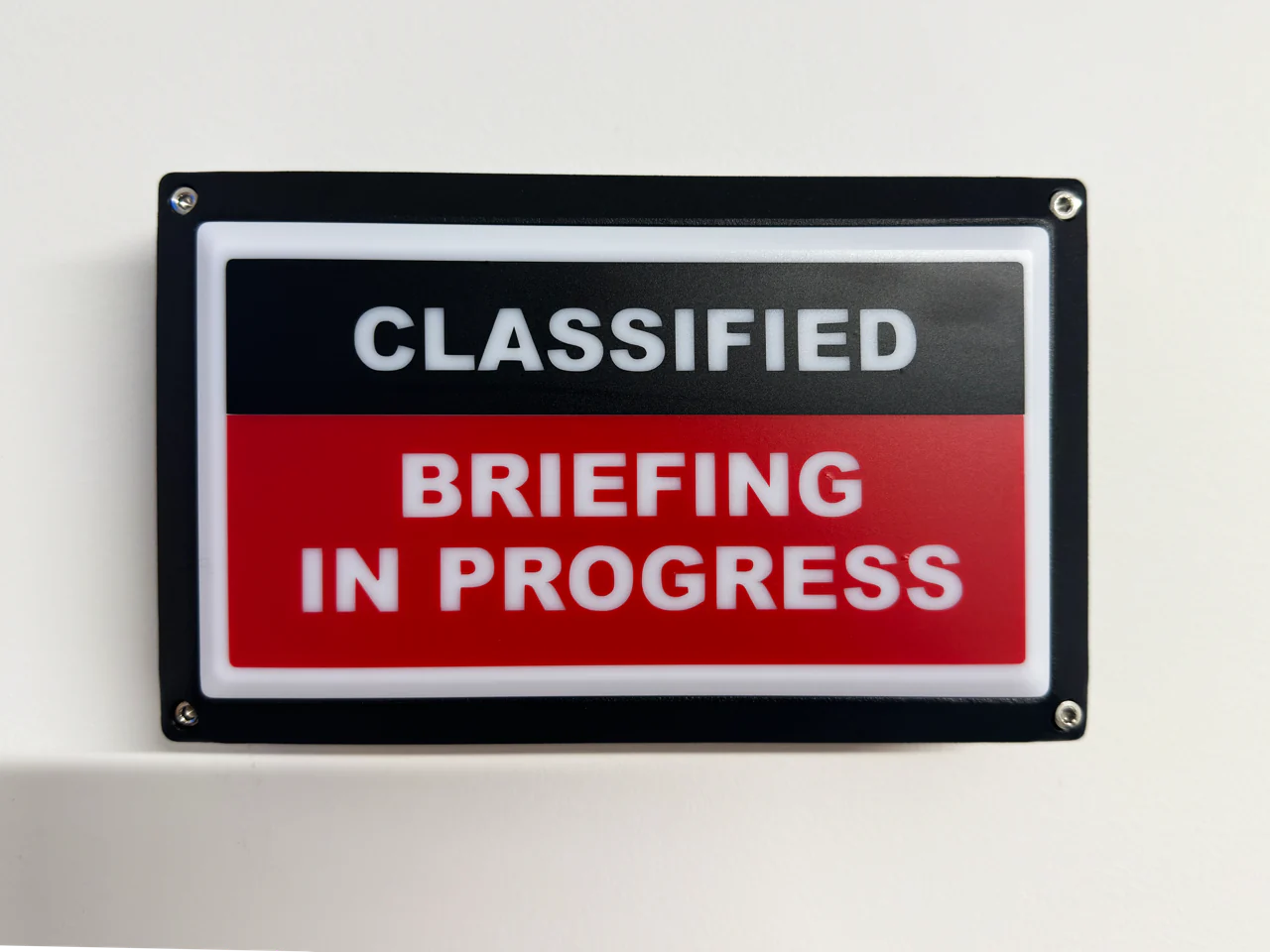 Classified Work Inprogress Classified Briefing In Progress Light - SCIF - Red ISO - Rekall ...