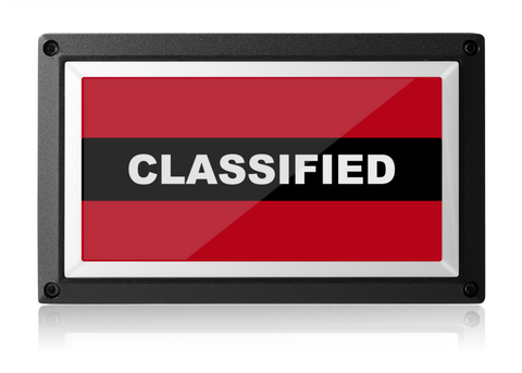 Classified Light - Red ISO - Rekall Dynamics LED Sign