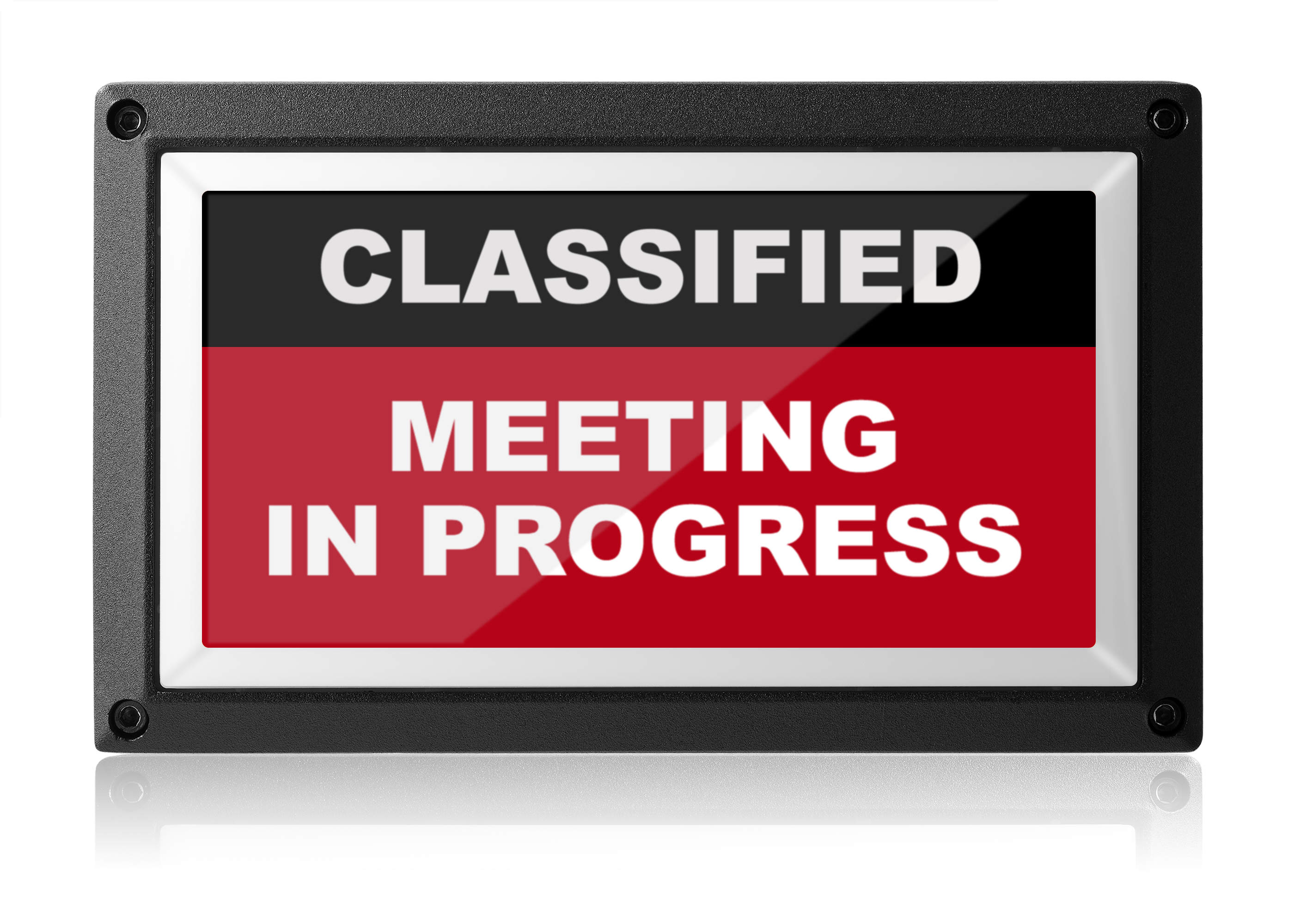 Classified Meeting In Progress Light - Red ISO - Rekall Dynamics LED Sign-