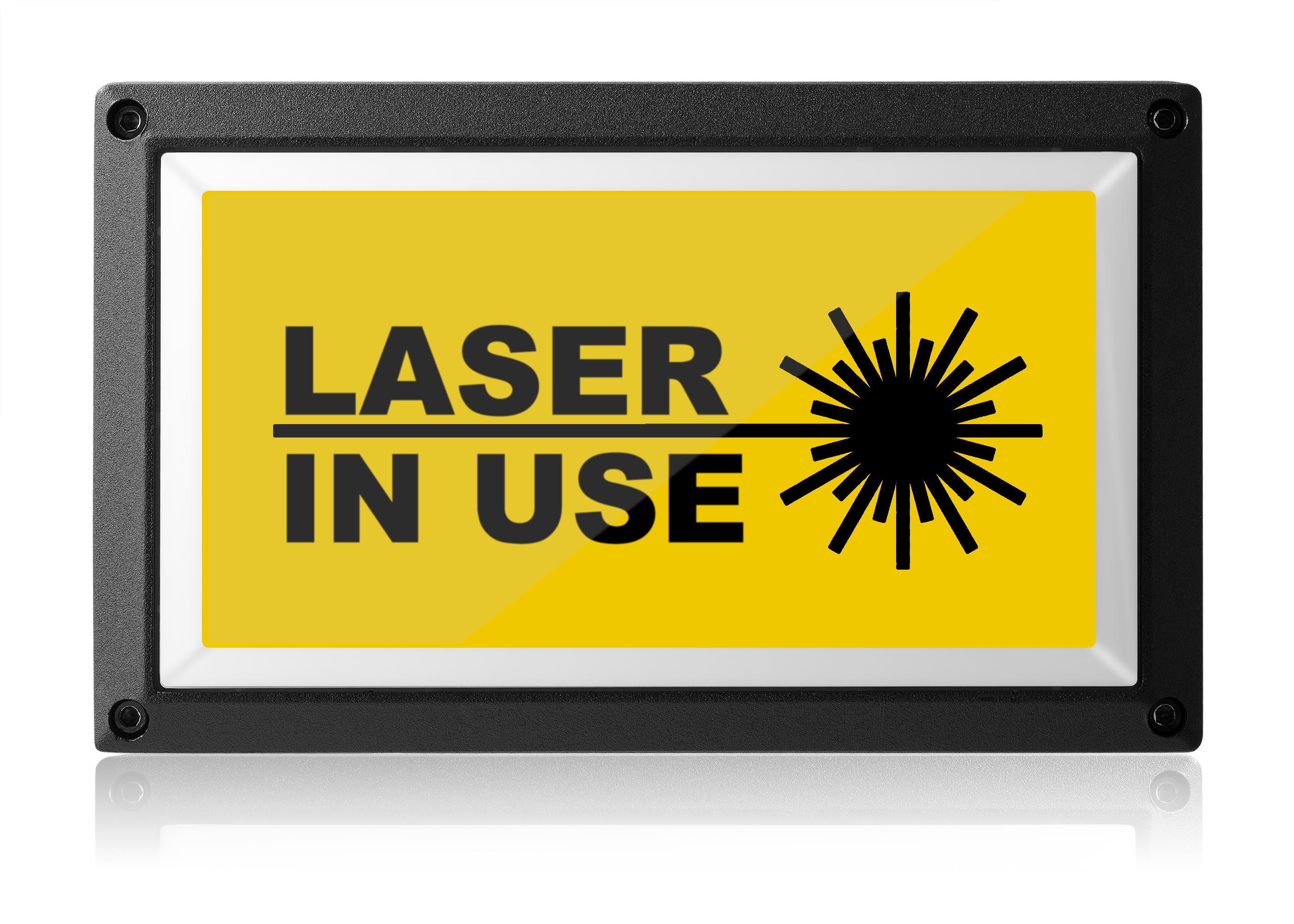 Laser In Use Light - Yellow ISO- Rekall Dynamics LED Sign-Red-Low Voltage (12-24v DC)-