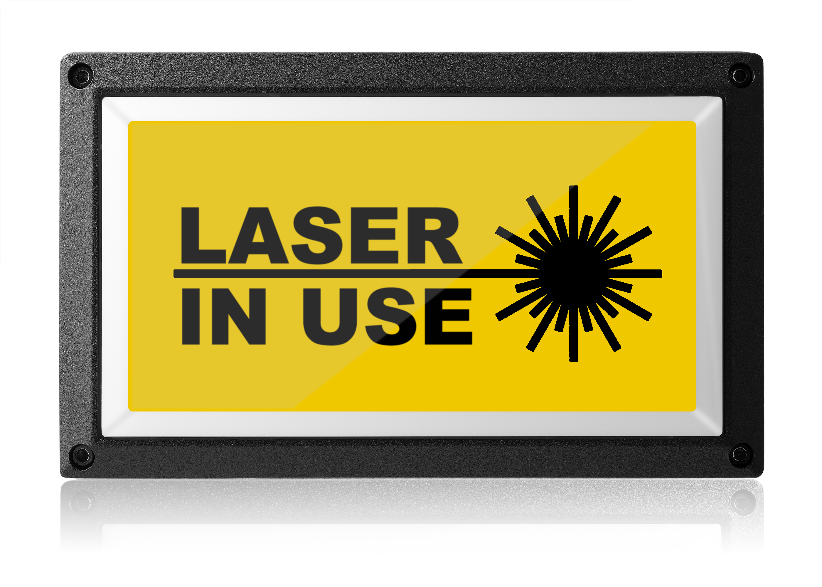 Laser In Use Light - Yellow ISO- Rekall Dynamics LED Sign